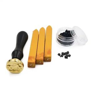 🆕 Gold Cap & Diploma Graduation Envelope Sealing Wax Stamp Kit Reflections BNIB